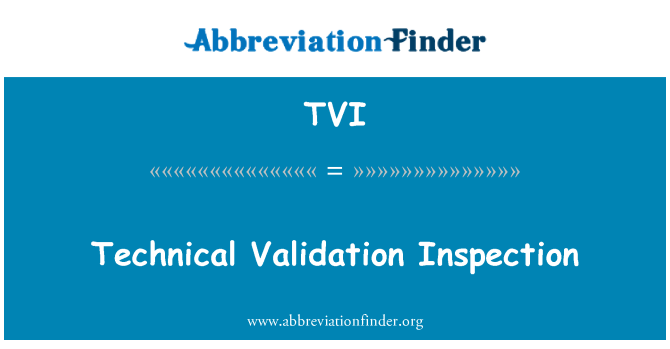 TVI: Technische Validierung Inspektion