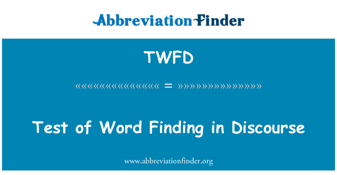 TWFD: Test af ord at finde i diskurs