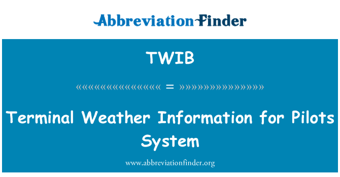 TWIB: 飞行员系统终端的天气信息