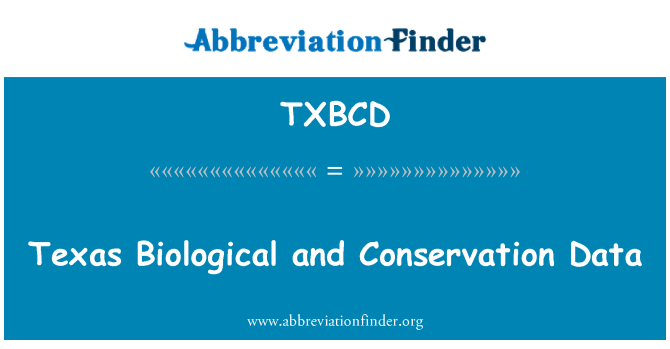 TXBCD: 텍사스 생물학 및 보존 데이터