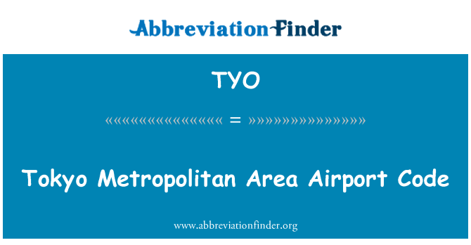 TYO: Tokyo Metropolitan området flygplatsen kodifierar