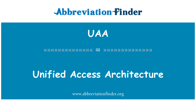 UAA: 統一的訪問體系結構
