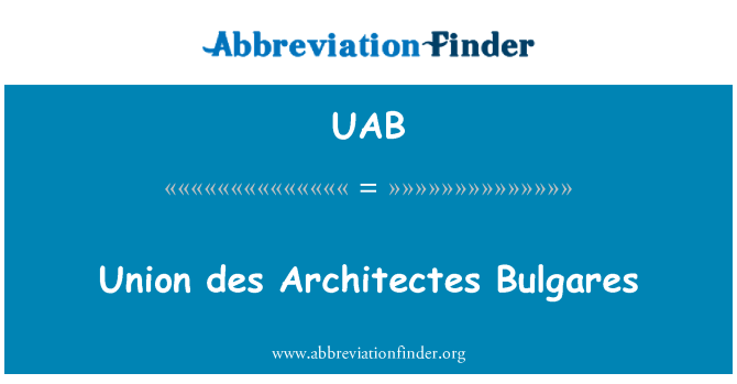 UAB: Union des Architectes Bulgares