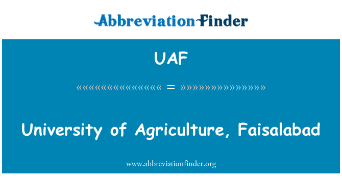 UAF: Universitat d'agricultura, Faisalabad