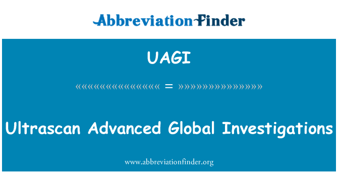 UAGI: Ultrascan Advanced Global Investigations