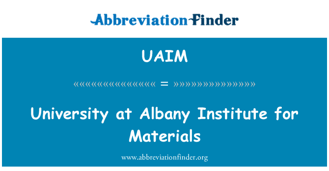 UAIM: University at Albany Institute for Materials