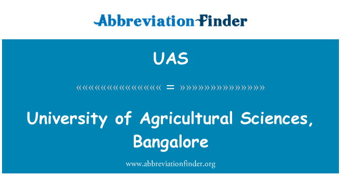 UAS: Universitas Ilmu-ilmu pertanian, Bangalore