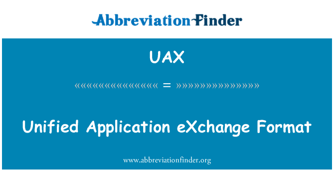 UAX: Jednotné aplikace eXchange formát