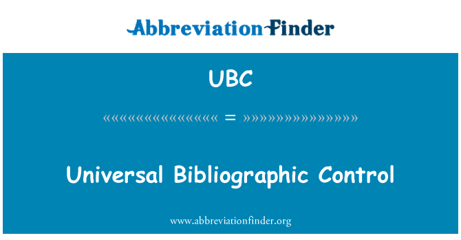 UBC: Kontwòl Bibliographiques inivèsèl