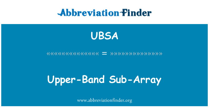 UBSA: Uchaf-Band is-llu