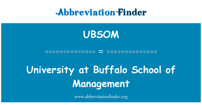 UBSOM: Universiti di Buffalo Sekolah Pengajian Pengurusan