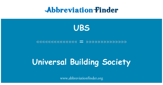 UBS: Cymdeithas adeiladu cyffredinol