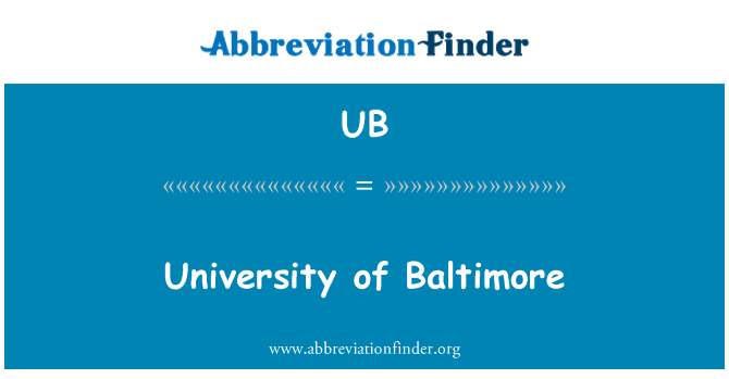 UB: University of Baltimore