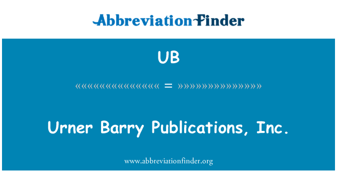 UB: Urner Barry kiadványok, Inc.