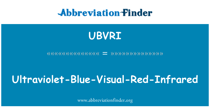 UBVRI: Ultraviolet-Blue-Visual-Red-Infrared