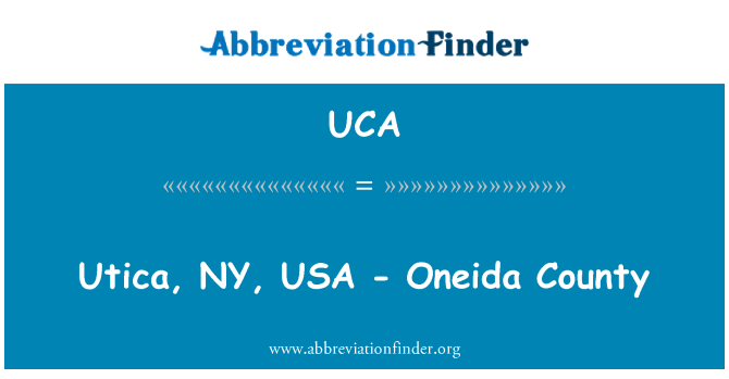 UCA: Utica, NY, USA - Oneida County