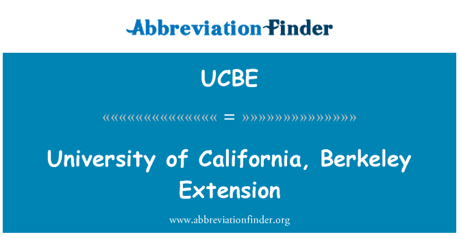UCBE: Universiteit van Californië, Berkeley Extension