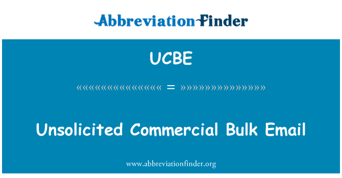 UCBE: 원치 않는 상업용 대량 전자 우편