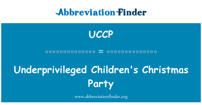 UCCP: Siromašnu djecu Božićni Party