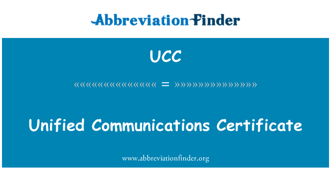 UCC: Certificat de comunicacions unificades