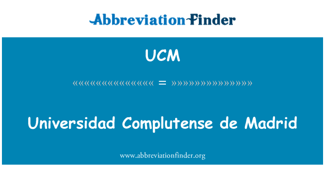 UCM: Universidad Complutense de Madrid