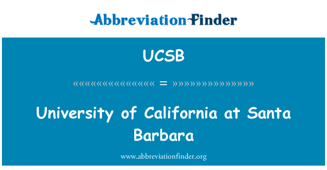 UCSB: University of California at Santa Barbara