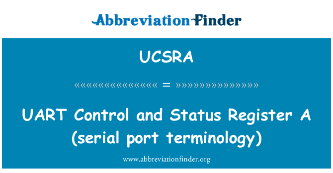 UCSRA: UART 制御およびステータス登録 (シリアル ポート用語)