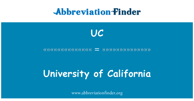 UC: University of California