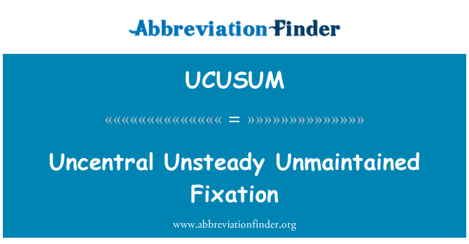 UCUSUM: Uncentral obsesiwn Unmaintained ansefydlog