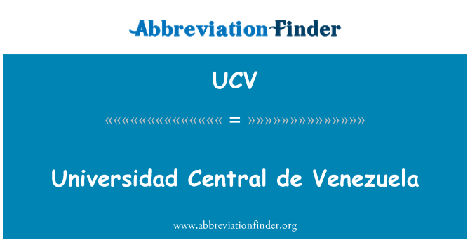 UCV: Universidad Central de Venezuela