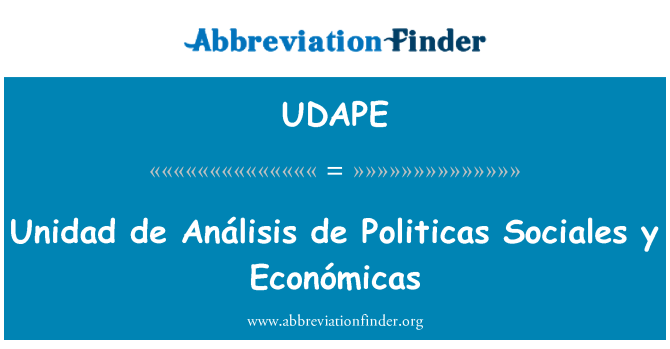 UDAPE: 과 데 Análisis 드 Politicas Sociales y Económicas