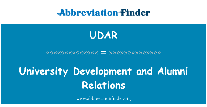 UDAR: विश्वविद्यालय के विकास और भूतपूर्व छात्र संबंध