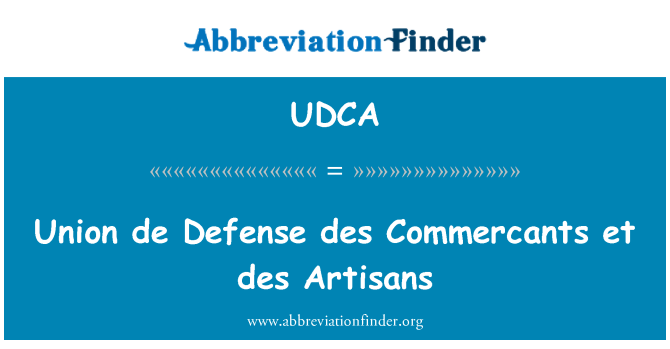 UDCA: Union de Defense des Commercants et des řemeslníků