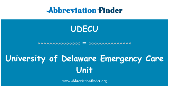 UDECU: Unità di cura di emergenza di University of Delaware