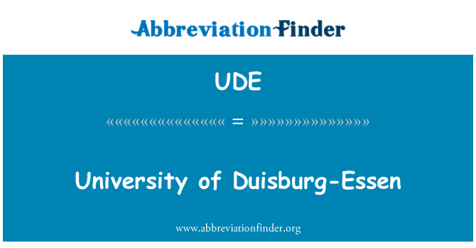 UDE: Universitetet i Duisburg-Essen