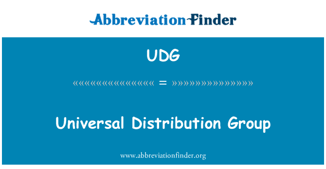UDG: Universal Distribution Group
