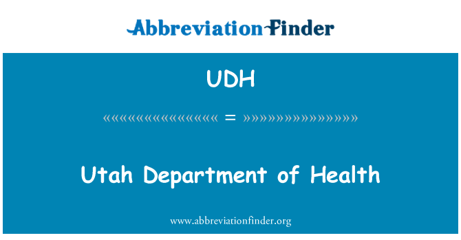 UDH: Utah Ministrstvo za zdravje