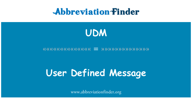 UDM: Uživatelem definované zprávy