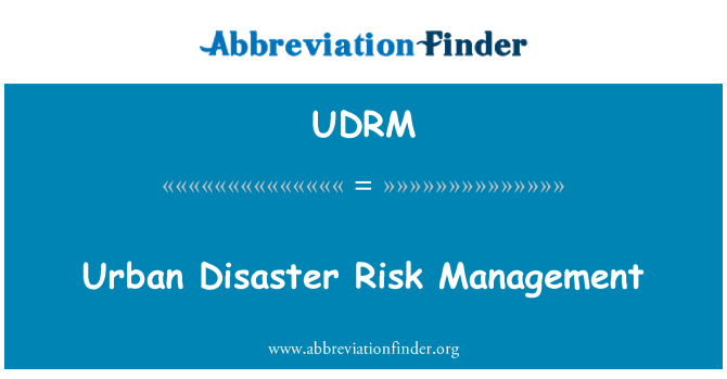 UDRM: Städtischen Disaster Risk Management