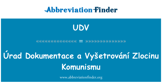 UDV: Úrad Dokumentace, yon Komunismu Vyšetrování Zlocinu