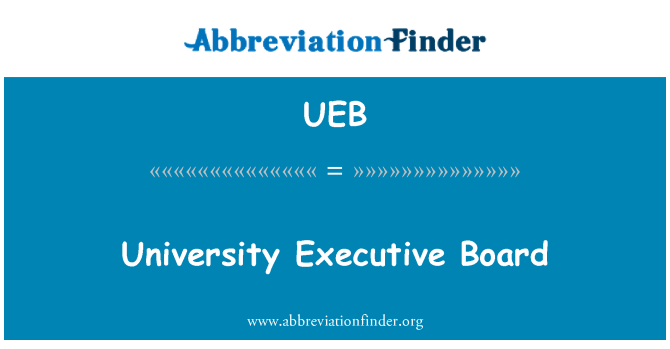 UEB: University Executive Board