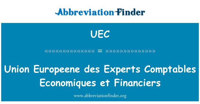 UEC: Undeb arbenigwyr des Europeene Comptables Economiques et arianwyr