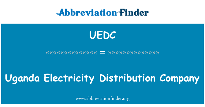 UEDC: Uganda elektrisitet firmaet