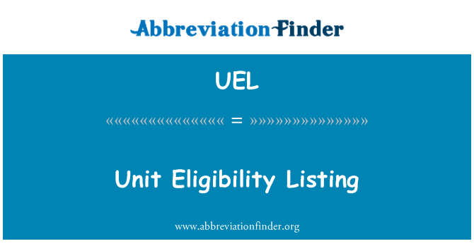 UEL: Enhet bidragsberättigande noteringen