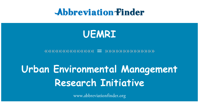 UEMRI: Научно-исследовательская инициатива управления природопользованием в городах