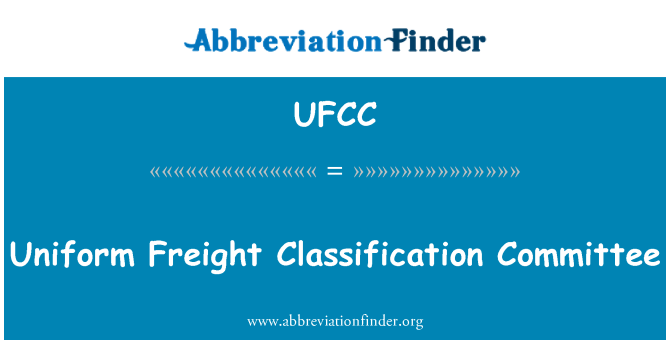 UFCC: Uniforme Freight Classification Committee