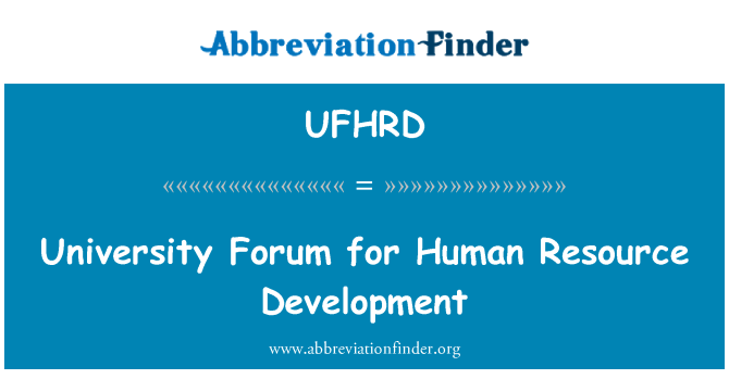 UFHRD: Univerzitní fóra pro rozvoj lidských zdrojů