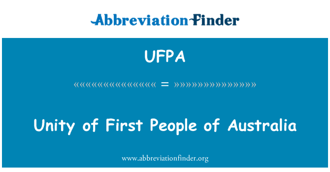 UFPA: Unidad del primer pueblo de Australia