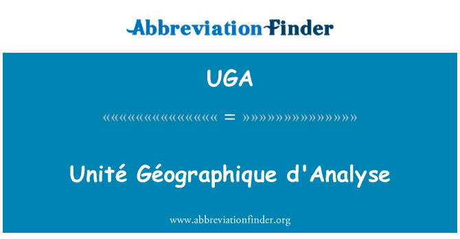 UGA: Analyse Unité Géographique