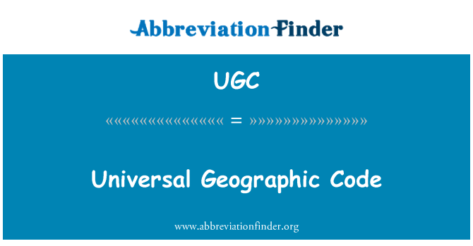 UGC: Geografiske universalkoden